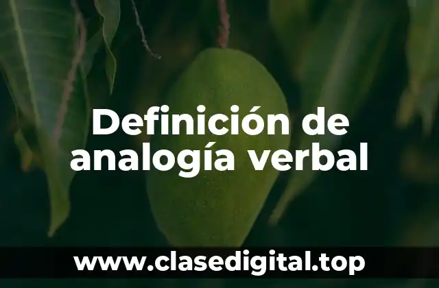 Definición técnica de analogía verbal