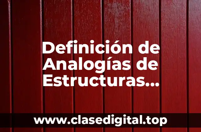 Ejemplos de Analogías de Estructuras Anatómicas