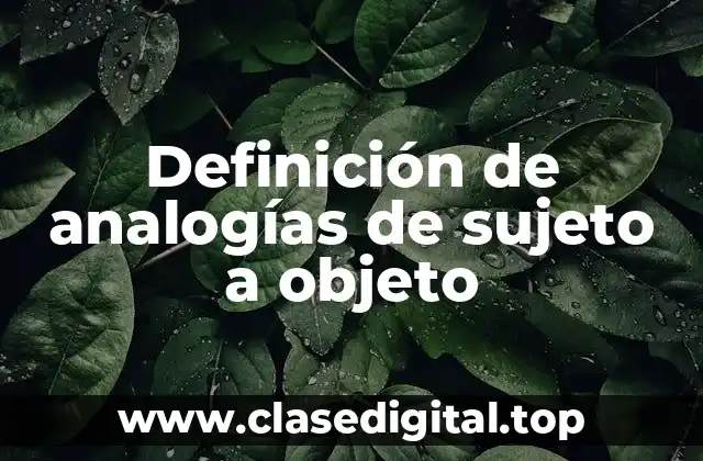 Definición de analogías de sujeto a objeto