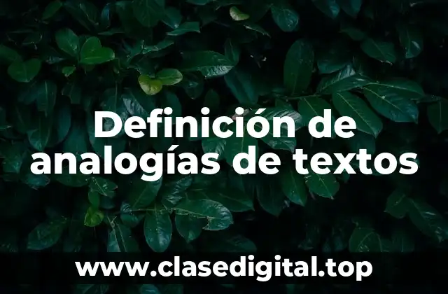 Definición de analogías de textos