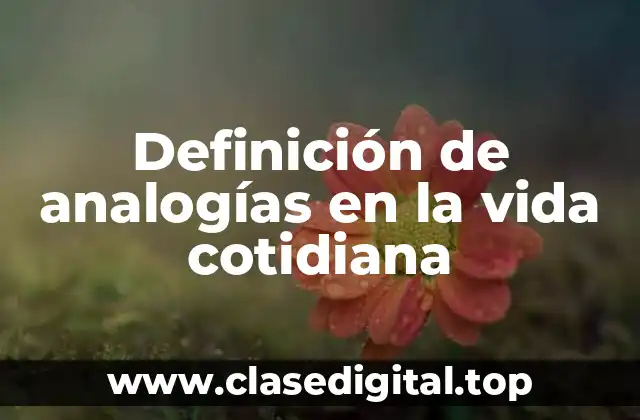 Definición de analogías en la vida cotidiana