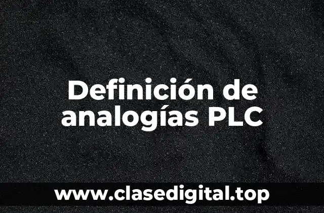 Definición de analogías PLC