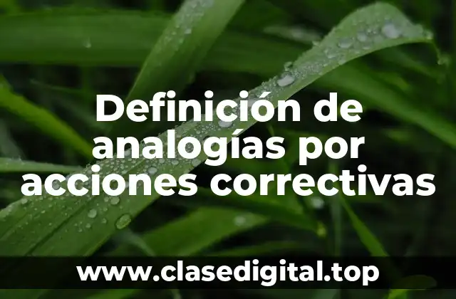 Definición de analogías por acciones correctivas