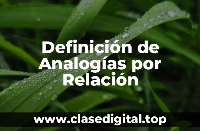 Definición de Analogías por Relación