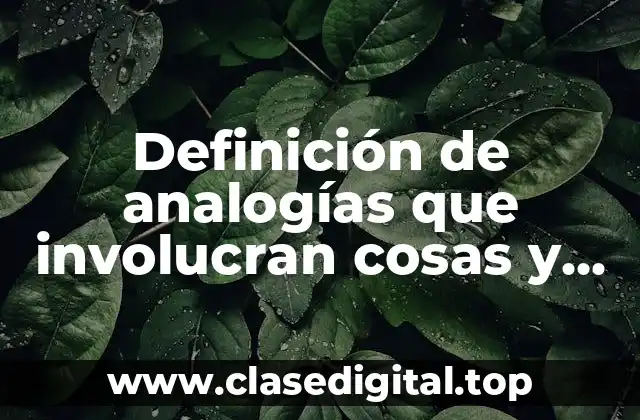 Definición de analogías que involucran cosas y sus propiedades