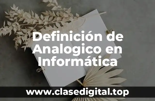 Definición de Analogico en Informática
