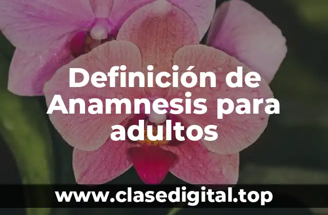 Definición de Anamnesis para adultos