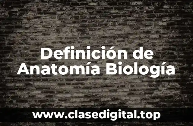 Definición de Anatomía Biología