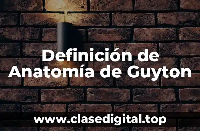 Definición de Anatomía de Guyton