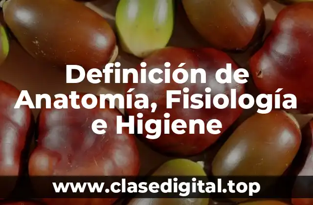 Definición de Anatomía, Fisiología e Higiene