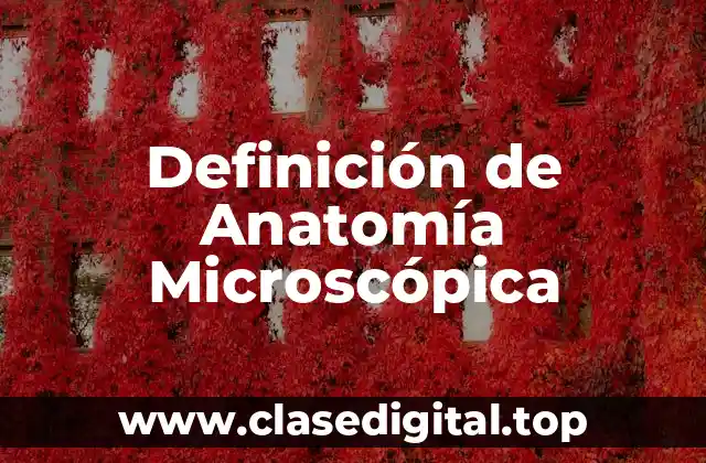 Definición técnica de Anatomía Microscópica