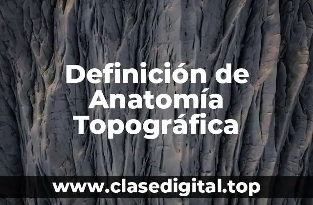 Definición de Anatomía Topográfica