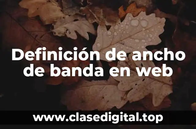 Definición de ancho de banda en web