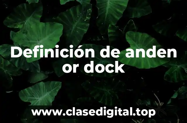 Definición de anden or dock