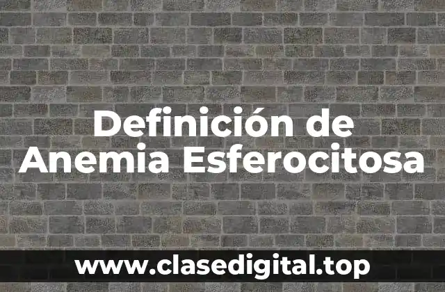 Definición de Anemia Esferocitosa