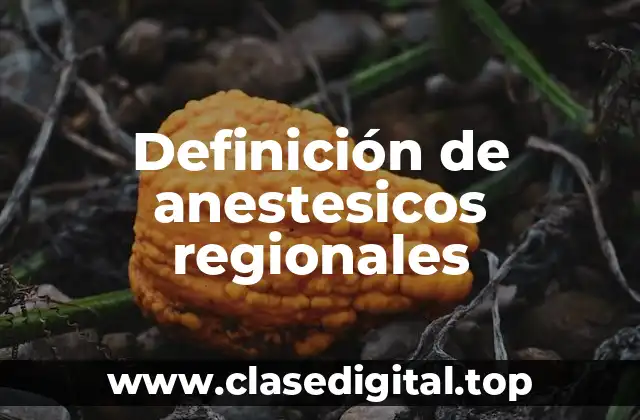 Definición de anestesicos regionales