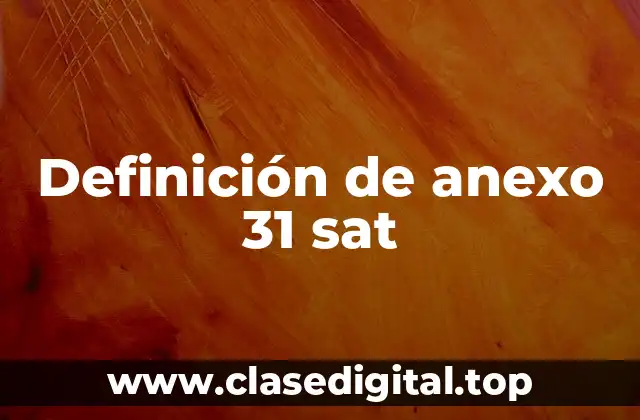Definición de anexo 31 sat