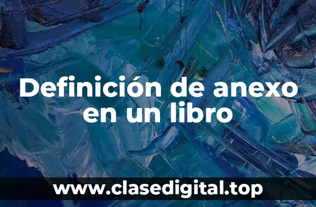 Definición de anexo en un libro