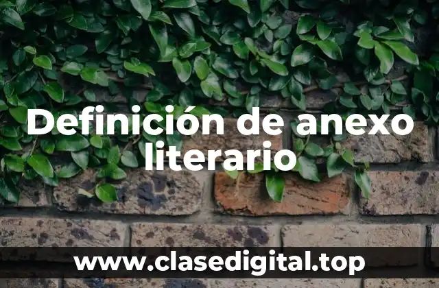 Definición de anexo literario