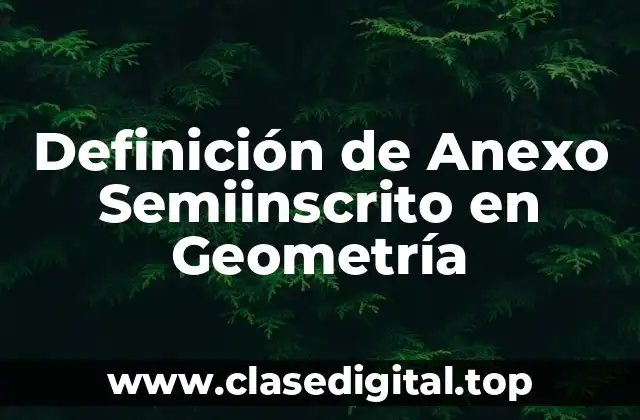 Definición Técnica de Anexo Semiinscrito
