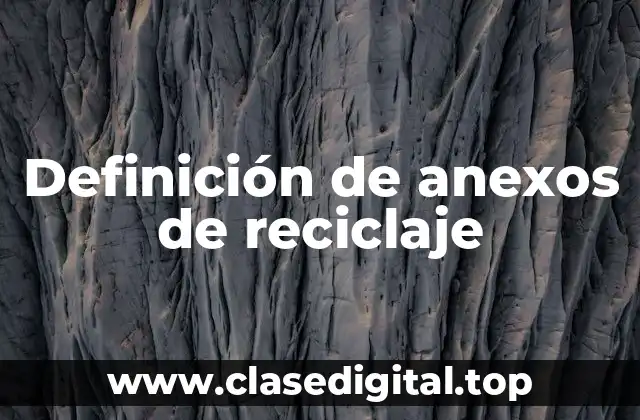 Definición de anexos de reciclaje
