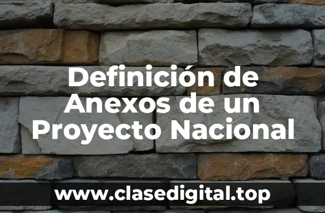 Definición de Anexos de un Proyecto Nacional