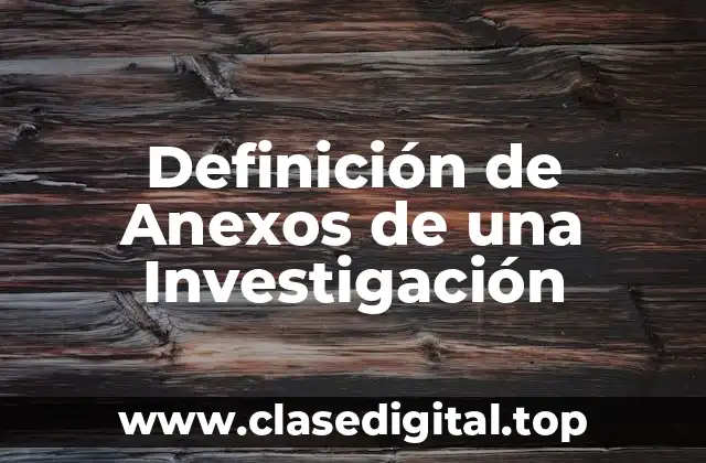 Definición de Anexos de una Investigación