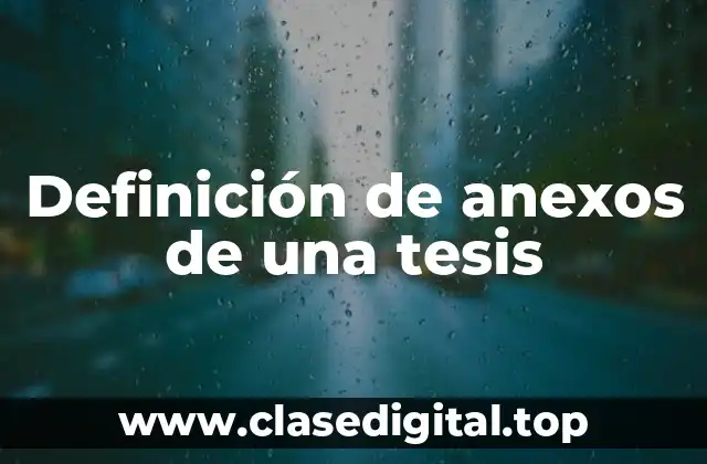 Definición de anexos de una tesis