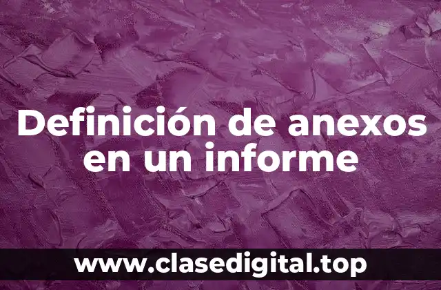 Definición de anexos en un informe