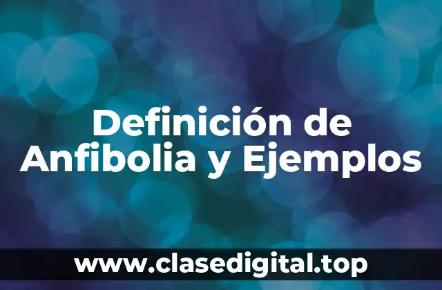 Definición de Anfibolia y Ejemplos