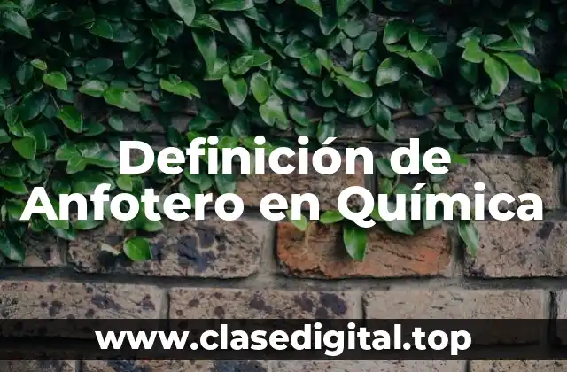 Definición de Anfotero en Química