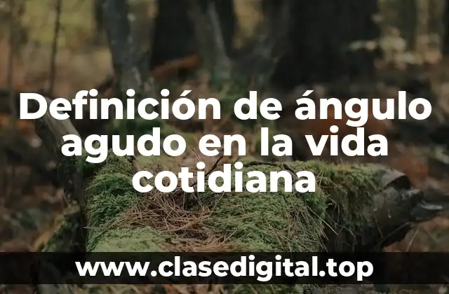 Definición de ángulo agudo en la vida cotidiana