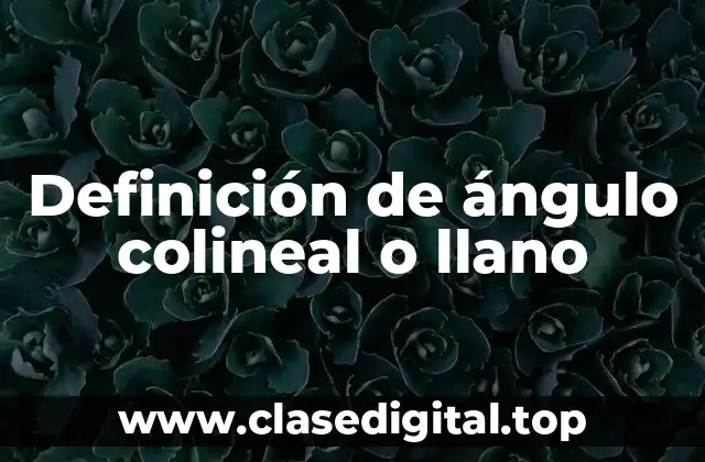 Definición de ángulo colineal o llano