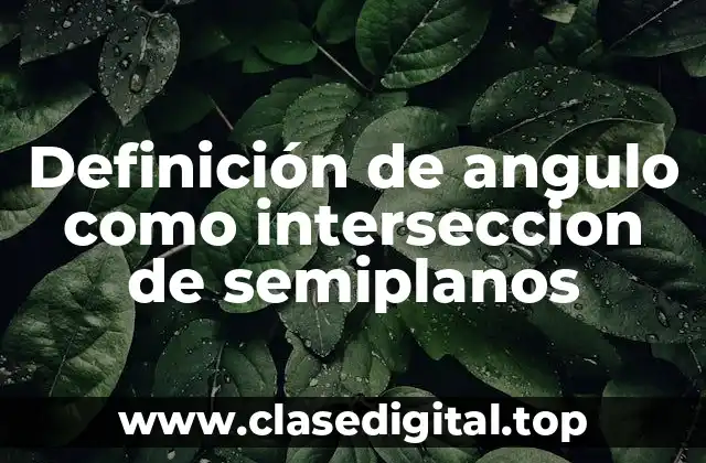 Definición de angulo como interseccion de semiplanos