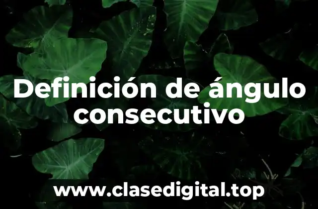 Definición de ángulo consecutivo