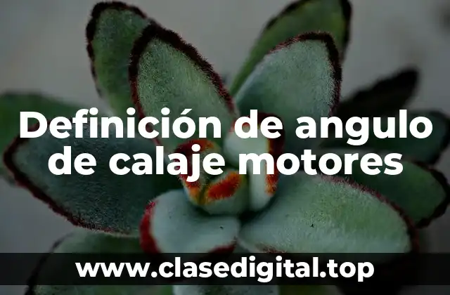 Definición de angulo de calaje motores