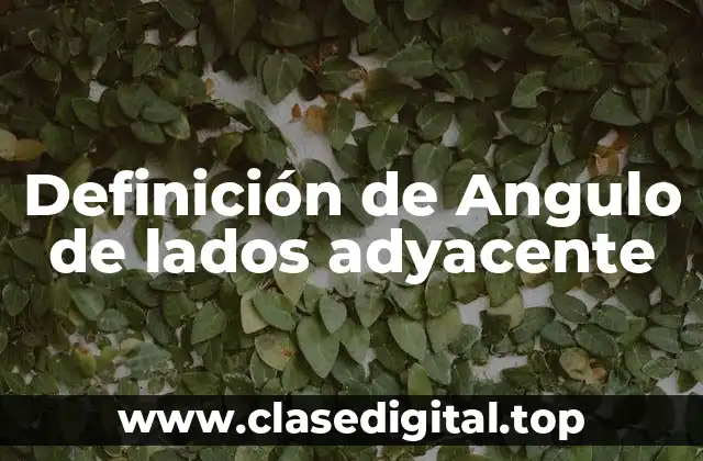 Definición de Angulo de lados adyacente