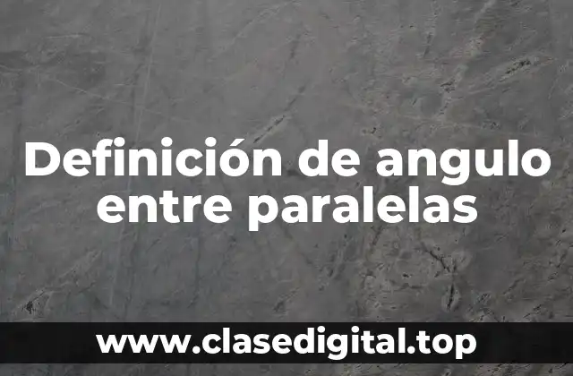 Definición técnica de ángulo entre paralelas