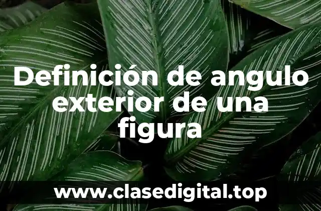 Definición de angulo exterior de una figura