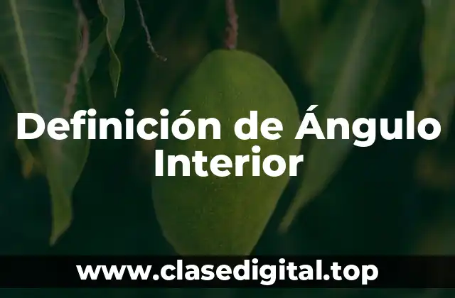 Definición técnica de Ángulo Interior
