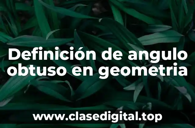 Definición técnica de angulo obtuso