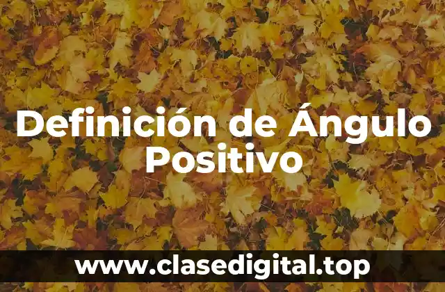 Definición técnica de Ángulo Positivo