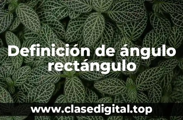 Definición de ángulo rectángulo