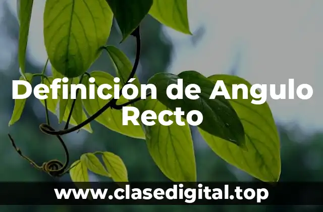 Definición de Angulo Recto
