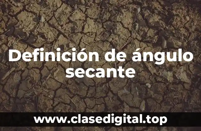 Definición de ángulo secante