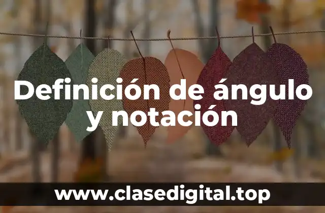 Definición de ángulo y notación