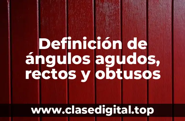 Definición de ángulos agudos, rectos y obtusos