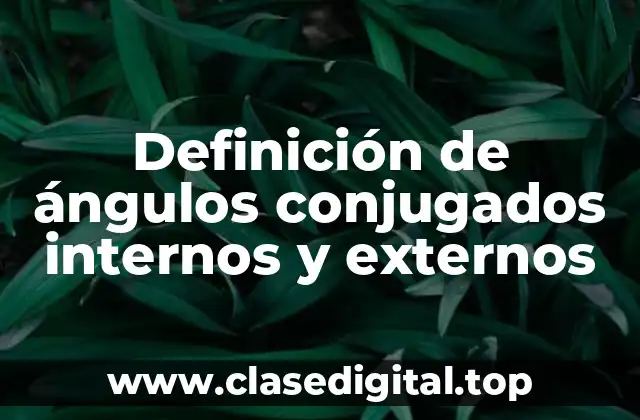 Definición de ángulos conjugados internos y externos