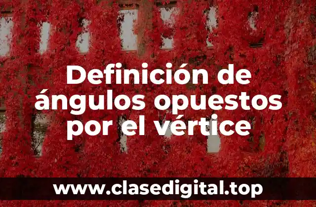 Definición técnica de ángulos opuestos por el vértice