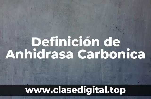 Definición de Anhidrasa Carbonica